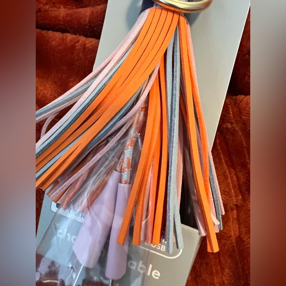 🧡10 for $20🧡 Heyday Tassel Keychain USB cable/ multicolored - Picture 9 of 9